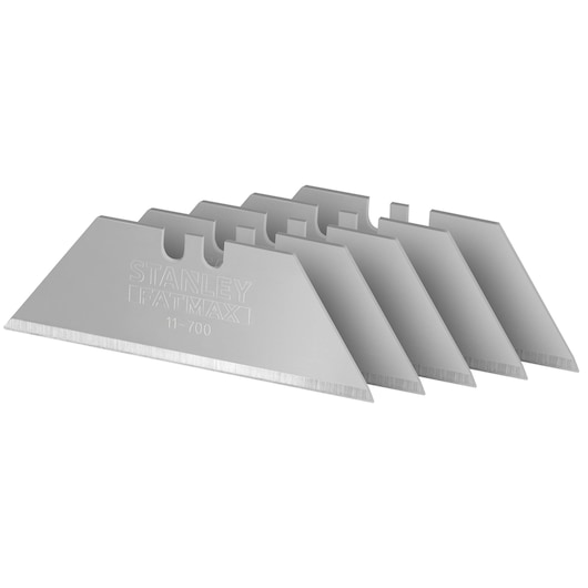 Photo of STANLEY 0-11-700 utility knife blades, pack of five, angled view on white background.