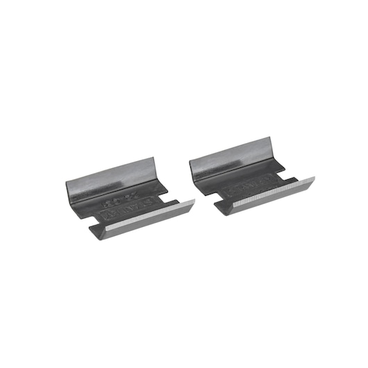 STANLEY 0-28-631 two replacement steel planer blades, angled view, on white background.