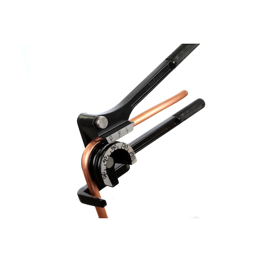 STANLEY 0-70-451 tube bender tool for copper pipes, close-up photo on white background.