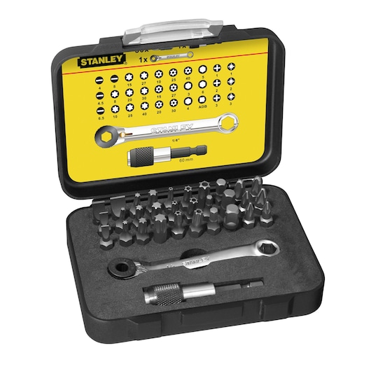 Set 2 of 32 1/4" Drive Bits (25mm) + 1 Magnetic Bit Holder with Lock-Ring
