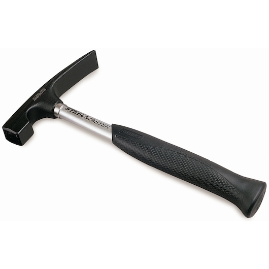Stanley Steelmaster black hammer with a metal shaft and textured black grip handle.