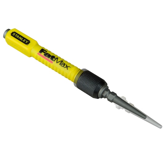 Photo of STANLEY 1-58-501 FatMax yellow and black hand reamer tool, angled on white background.