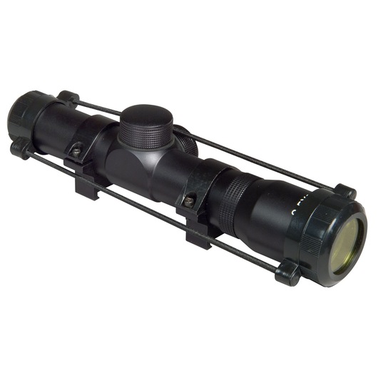 STANLEY 1-77-439 black optical scope, cylindrical body, side view, photography product.