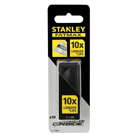 Stanley 2-11-800 Fatmax tungsten carbide utility blades pack, product photography, front angle.