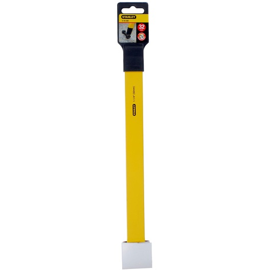 STANLEY 4-18-292 cold chisel with yellow handle, product photography, front angle on white background.