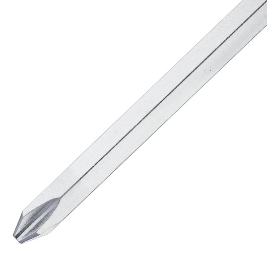STANLEY FMHT0-62622 Phillips screwdriver shaft, silver metal, close-up on white background.