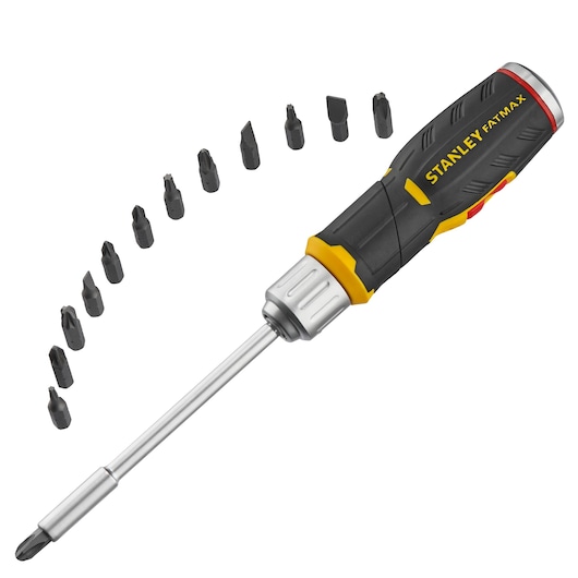 Pistol Grip Ratchet with 12 Bits