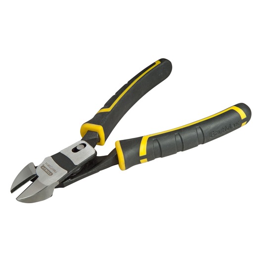 Stanley diagonal cutting pliers with black and yellow ergonomic handles.
