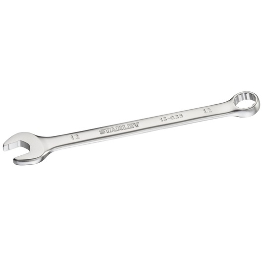 Photo of STANLEY FMMT13035-0 combination wrench, chrome finish, on white background.
