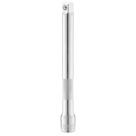 STANLEY FMMT25131-0 chrome extension bar, knurled grip, straight angle on white background.