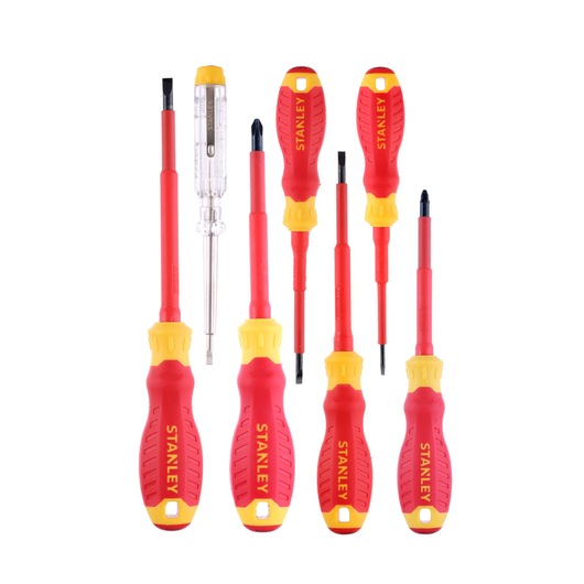 STANLEY® FATMAX® VDE csavarhúzók Pozidriv hornyolt és tesztelő készlet (7 db)