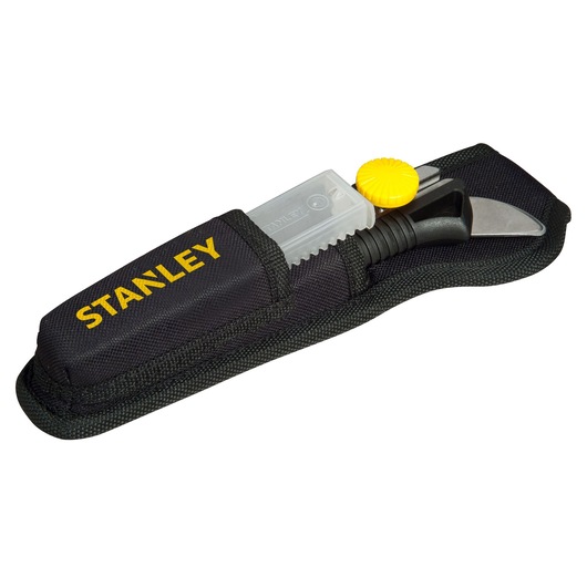 STANLEY STHT7-10220 utility knife kit in black pouch, angled view on white background.