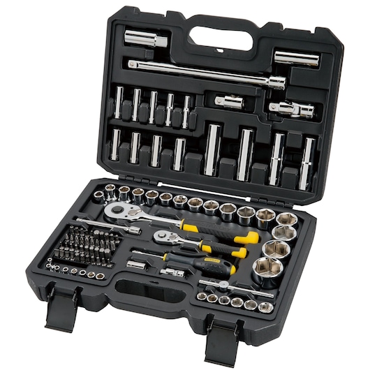 STANLEY® 1/4 in. and 1/2 in. 72 Tooth Ratchets and Socket Set with accessories, 96 pc.