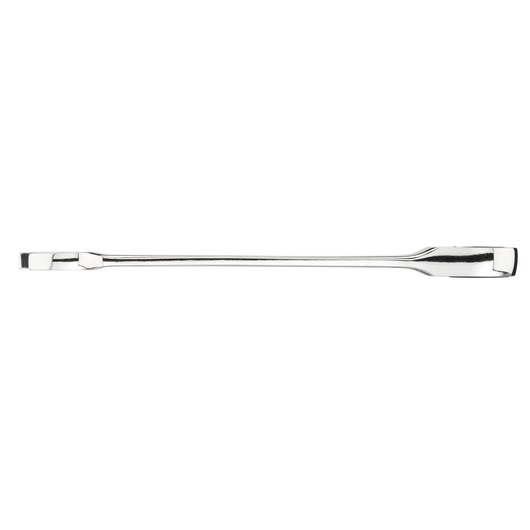 STANLEY STMT89910-0 chrome finish pry bar, side angle, photography on white background.
