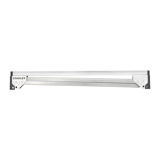 STANLEY STST81337-1 aluminum guide rail, top view, silver finish.