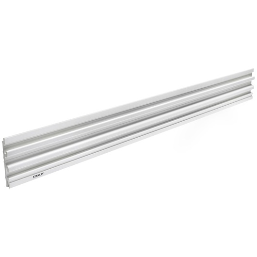 STANLEY STST82602-1 wall-mounted white storage rail, angled product photography on white background.