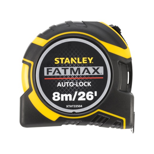 Stanley XTHT0-33504 FATMAX 8m/26' auto-lock tape measure front angle on white background