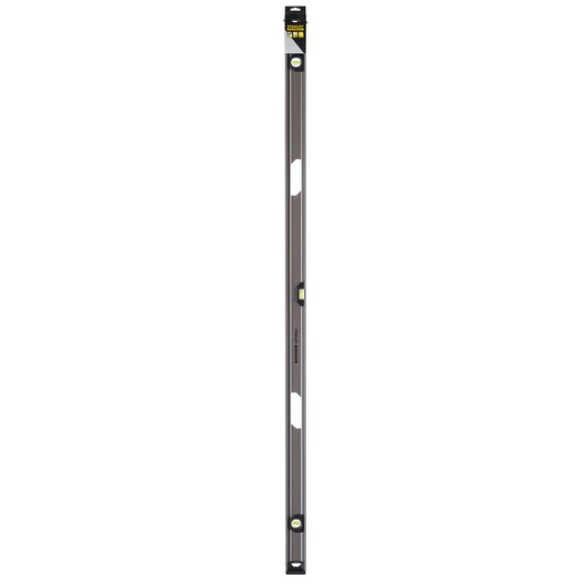 STANLEY XTHT1-42138 box beam level, black and silver, 3 vials, front view on white background.